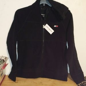 Tommy Hilfiger Sport Full Zip Jacket Black Zip Pockets Womens M & L
